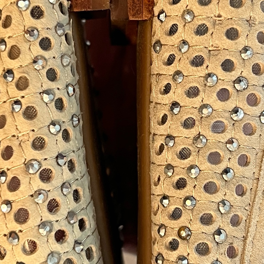 Like New Antonio Melani Tan Leather Perforated Crystal Detail Ballerina Flats 7! - Picture 8 of 14